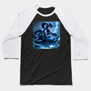 Fantasy girl with the black snake Baseball T-Shirt